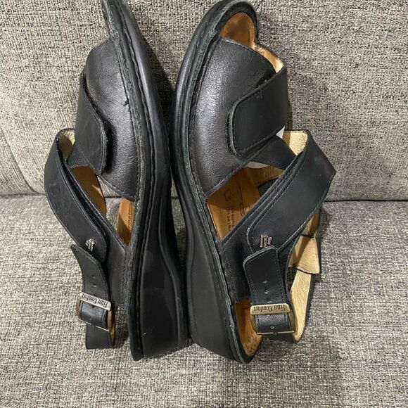 Finn Comfort Black Leather Sandals Women Size EU 38 - Picture 7 of 10